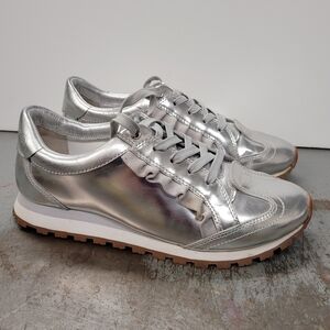 Tory Burch Women's Metallic Silver Trainers Sneakers Shoes sz 7.5